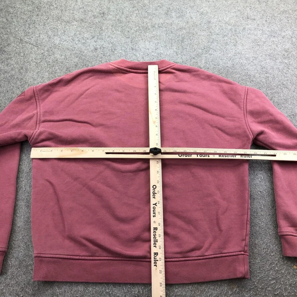 Alo Yoga Sweatshirt Womens XL Pink Fleece Pullover Crewneck Logo Yoga Top
